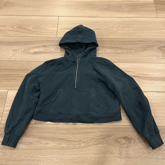 lululemon athletica Sweaters - Lululemon Size M / L Scuba Oversized 1/2 Zip Hoodie Submarine Blue